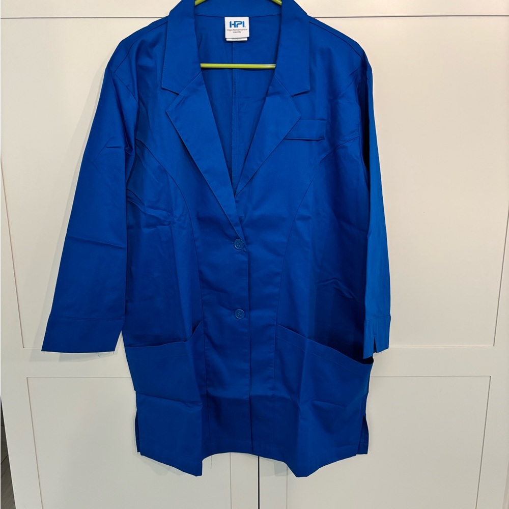 HP Blue lab coat set of 4 Professional Straight Cut
